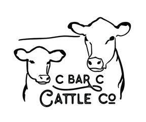 Cow and calf ranch logo