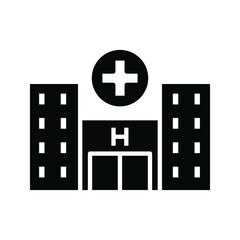 Hospital Thin Line Icon color editable