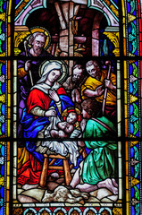 Fototapeta premium Nativity of Jesus, Stain glass