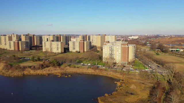 Aerial View of Fresh Creek and Hi-Rise Public Housing in East New York - Part 2