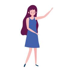 brunette woman cartoon