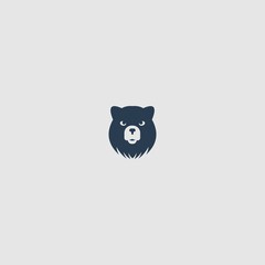 Grizzly bear or honey bear or polar bear head face silhouette logo design icon
