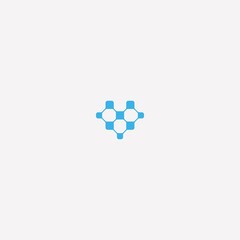 abstract love network logo design