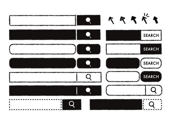 Fototapeta premium 手描き風モノクロ検索バー