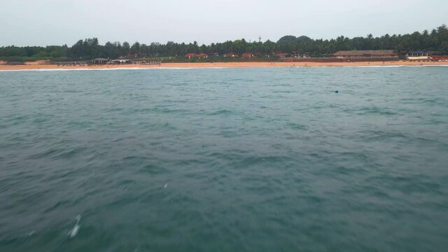 goa Sinquerim Candolim Beach drone birds eye view  drone sea to landscape