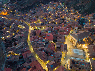 Aerial view of the spanish city of Daroca. Aragon, Spain. High quality photo