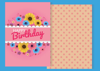 colourful birthday background illustration design for card