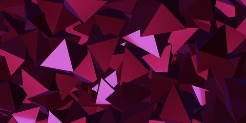 Reflective triangle cube Abstract background 3d illustration