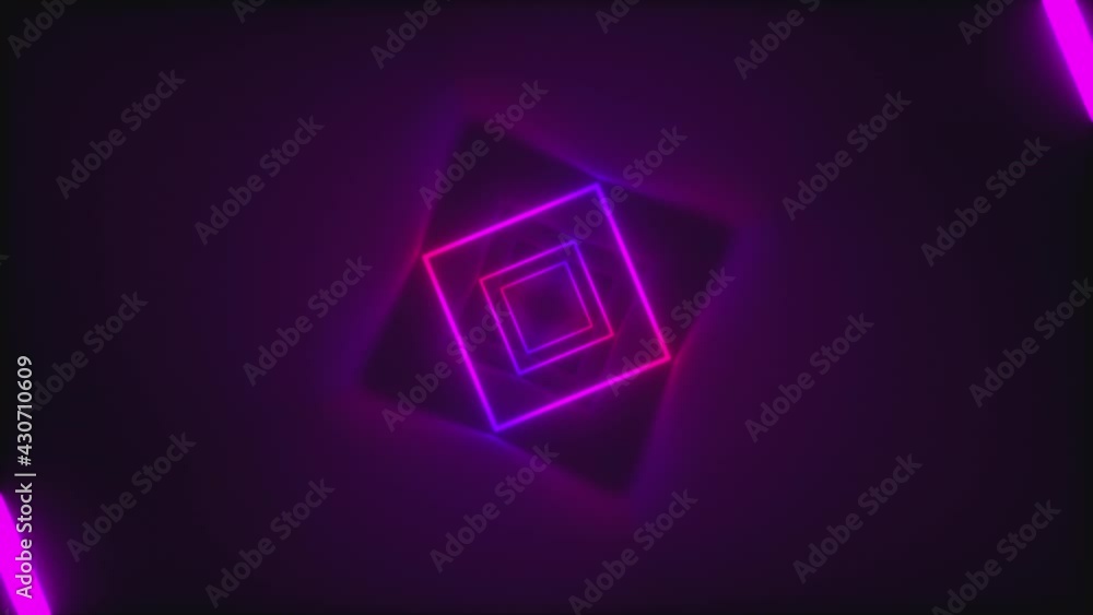Aufkleber geometric 3d render cubic lines rotate in plasmoid space. vrtual corridor transition parallel dimens