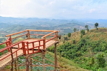 Doi Tee Doo View Point and beautiful scenery from 700 meters above sea level, Nan Province,...