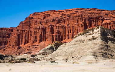 General view on exotic stone formations in Ischigualasto Provincial Park