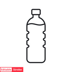 Bottle line icon. Simple outline style. Water, container, plastic, drink, cola, cold, beverage, concept, design element. Vector illustration isolated on white background. Editable stroke EPS 10.