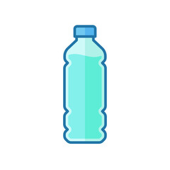 Bottle icon. Simple filled outline style. Water, container, plastic, drink, cola, cold, beverage, concept, design element. Vector illustration isolated on white background. EPS 10.