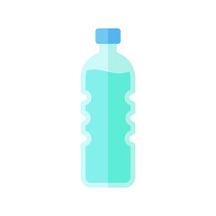 Bottle icon. Simple flat style. Water, container, plastic, drink, cola, cold, beverage, concept, design element. Vector illustration isolated on white background. EPS 10.