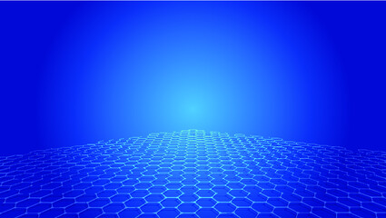 Dot-line link hexagonal honeycomb extension perspective sense technology sense background