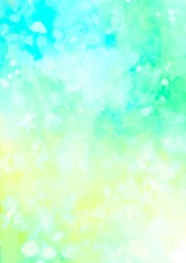 水色と緑のキラキラ水彩テクスチャ背景