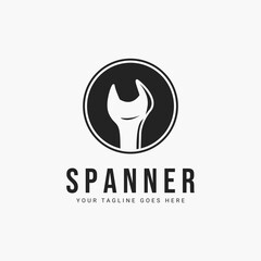 spanner minimalist logo vector illustration design. simple spanner logo concept