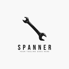 Spanner vintage logo vector illustration design
