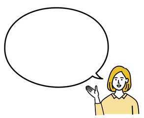 女性　金髪　若い　ベクター　ポップ　提案　空欄
