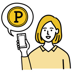 女性　金髪　若い　ベクター　ポップ　携帯電話　ポイント
