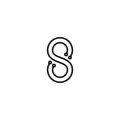 Abstract graphic illustration of two letters S