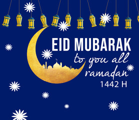 illustration of a moon and stars