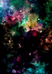 Obraz na płótnie Canvas 暗闇に光る虹色の幻想的なテクスチャ背景