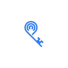 Abstract graphic illustration of key, location and wifi
