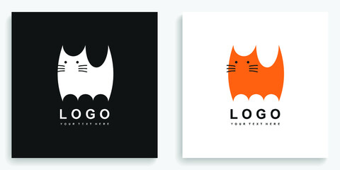 Orange Cat Logo. Modern logo icon symbol template vector design