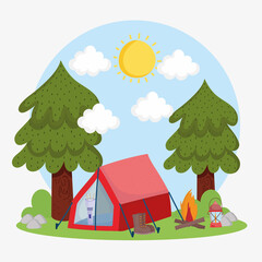 camping trees tent