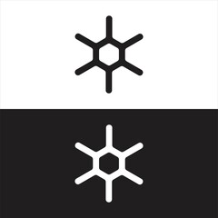 snowflake logo design black and simple