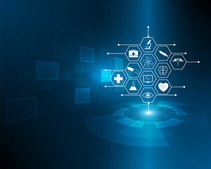 Blue Medical Icon Vector Illustration Abstract Wallpape