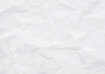 White  crumpled paper texture background.