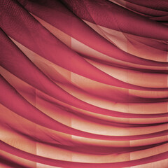 Horizontal folds on organza curtains for background