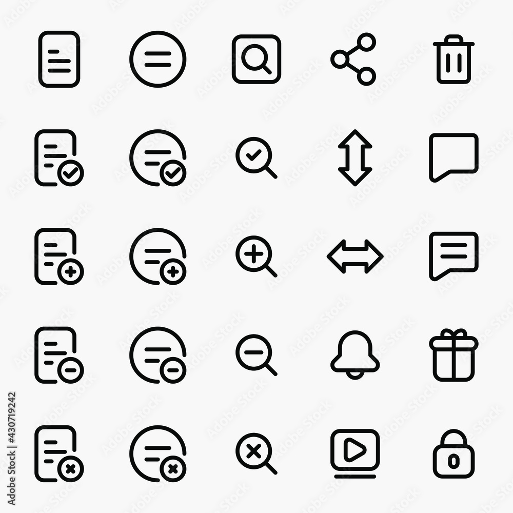 Poster ui icons user interface icons outline