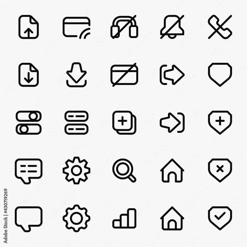 Poster ui icons user interface icons outline
