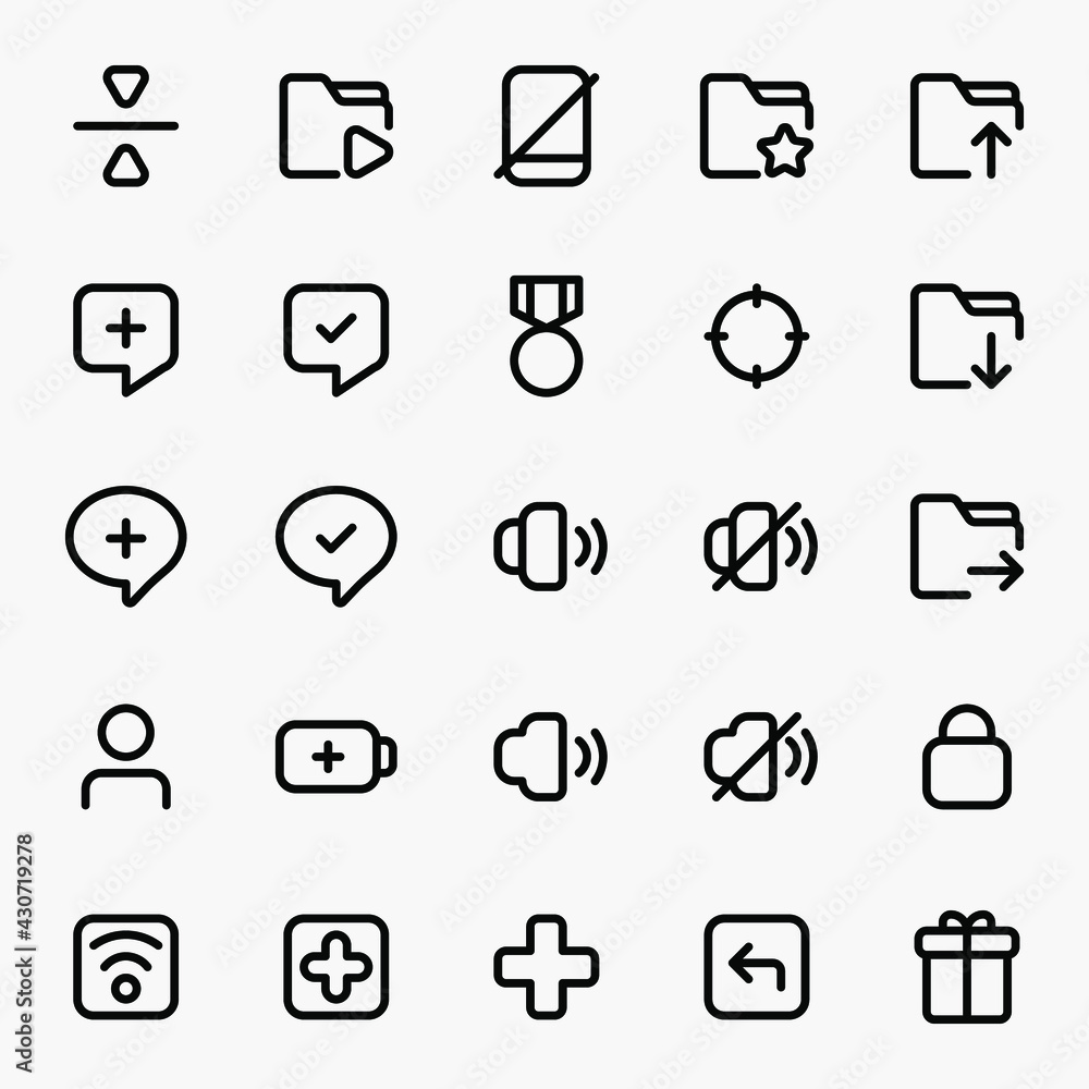 Poster ui icons user interface icons outline
