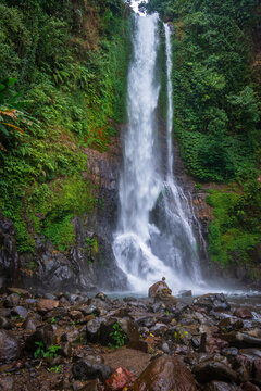 Gitgit waterfall in jungles of Bali island, Indonesia