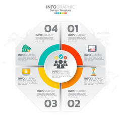 Business infographic elements with 4 options or steps