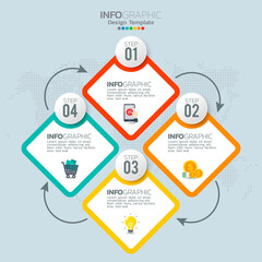 Business infographic elements with 4 options or steps
