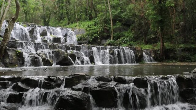 Waterfall in Namtok Samlan National Park. lowlight
