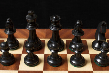 Chess piece over chessboard