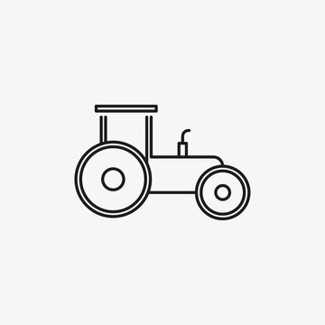 Tractor vector icon. Agricultural vehicle, machinery symbol.