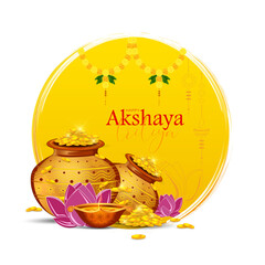 Vector  Illustration of Happy Akshaya Tritiya.