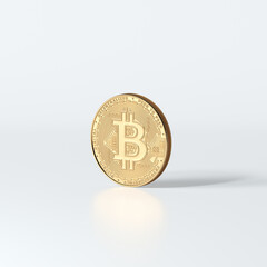 3D render bitcoin concept. New virtual money. Crypto currency. 