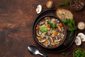 Mushroom and barley soup