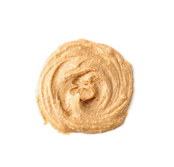 Tasty peanut butter on white background