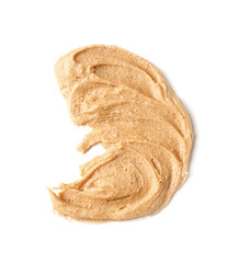 Tasty peanut butter on white background