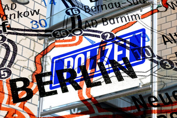 Stadtplan von Berlin und eine Polizeiwache