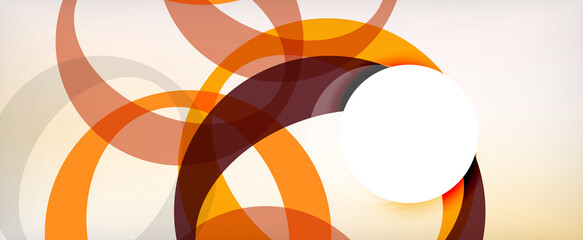 Obraz premium Ring geometric shapes, o letter repetition wallpaper. Abstract background for business or technology presentations, internet posters or web brochure covers